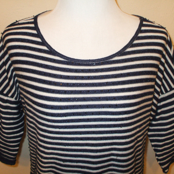Loft Sequin & Stripe Spring Sweater - Picture 2 of 2